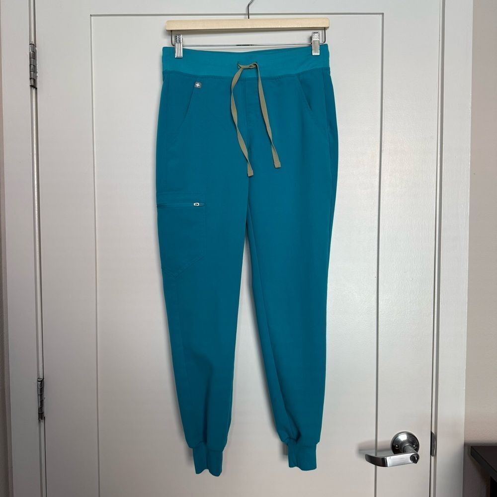 Figs Scrubs Pant Zamora Jogger Womens Size XS- Teal Blue Medical Nurse